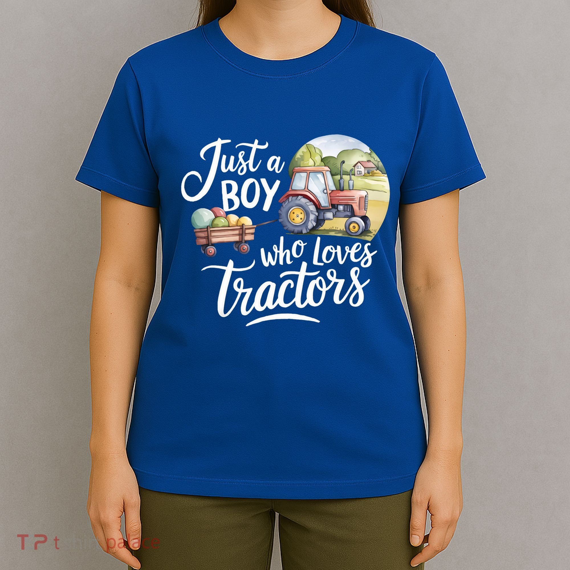Farm Just A Who Loves Tractors Farmer Cool Gift T-Shirt