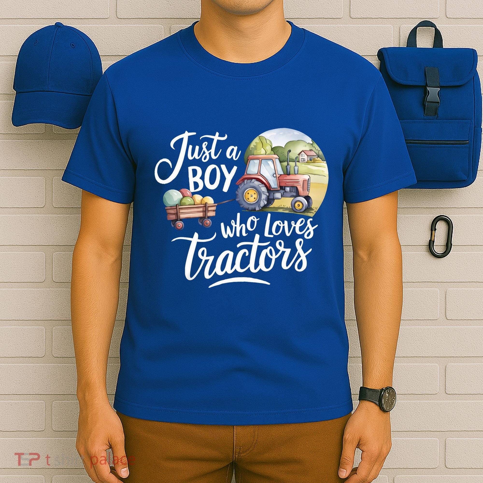 Farm Just A Who Loves Tractors Farmer Cool Gift T-Shirt