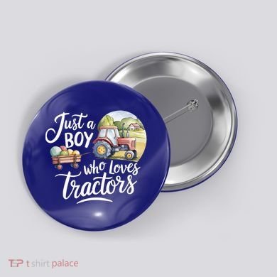 Farm Just A Who Loves Tractors Farmer Cool Gift Button