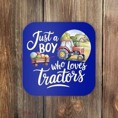 Farm Just A Who Loves Tractors Farmer Cool Gift Coaster