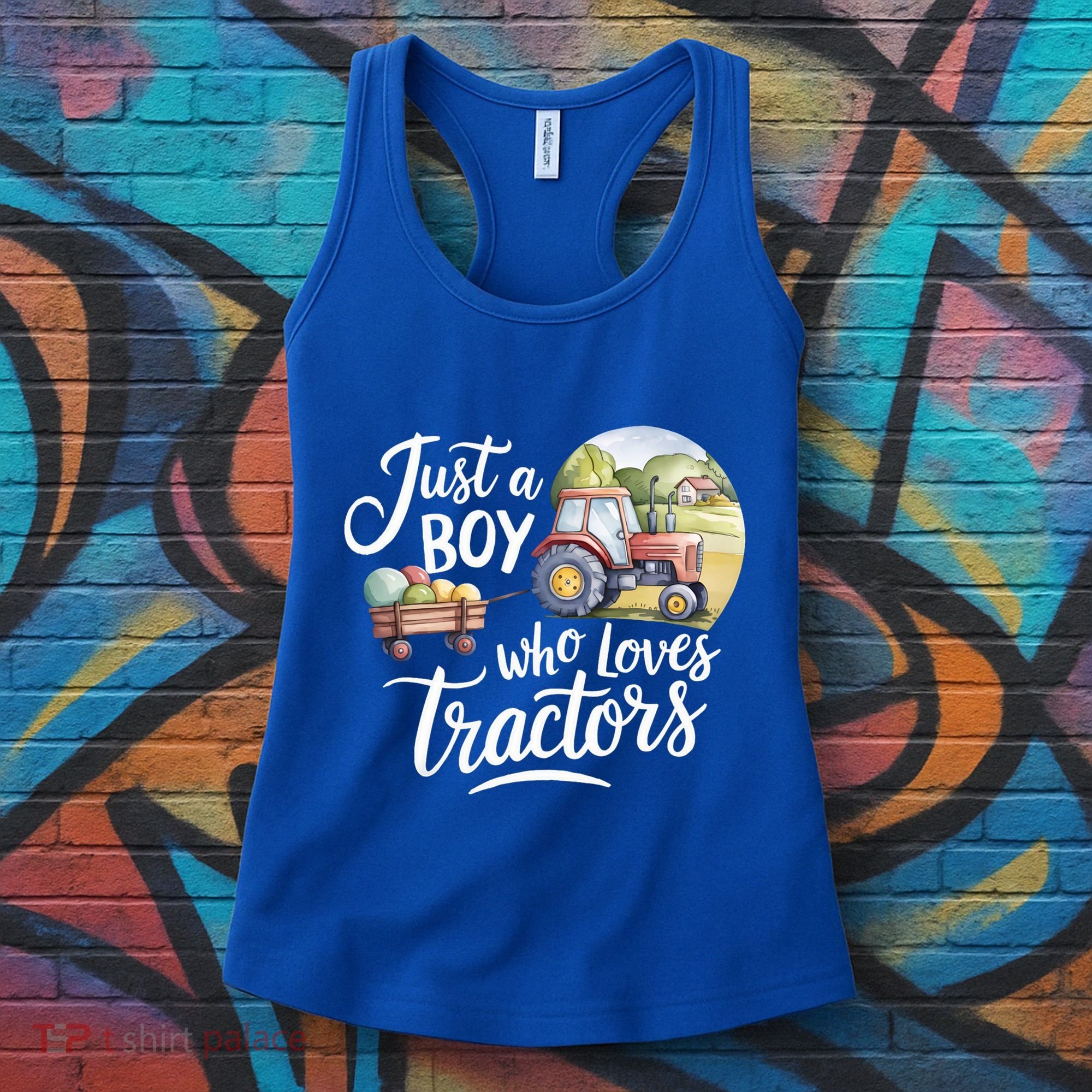 Farm Just A Who Loves Tractors Farmer Cool Gift Women's Tank Top