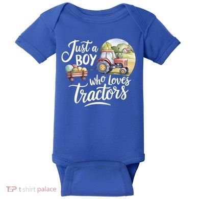 Farm Just A Who Loves Tractors Farmer Cool Gift Baby Bodysuit
