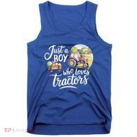 Farm Just A Who Loves Tractors Farmer Cool Gift Tank Top thumb 0