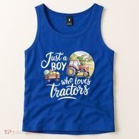 Farm Just A Who Loves Tractors Farmer Cool Gift Tank Top thumb 2
