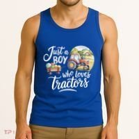 Farm Just A Who Loves Tractors Farmer Cool Gift Tank Top thumb 3