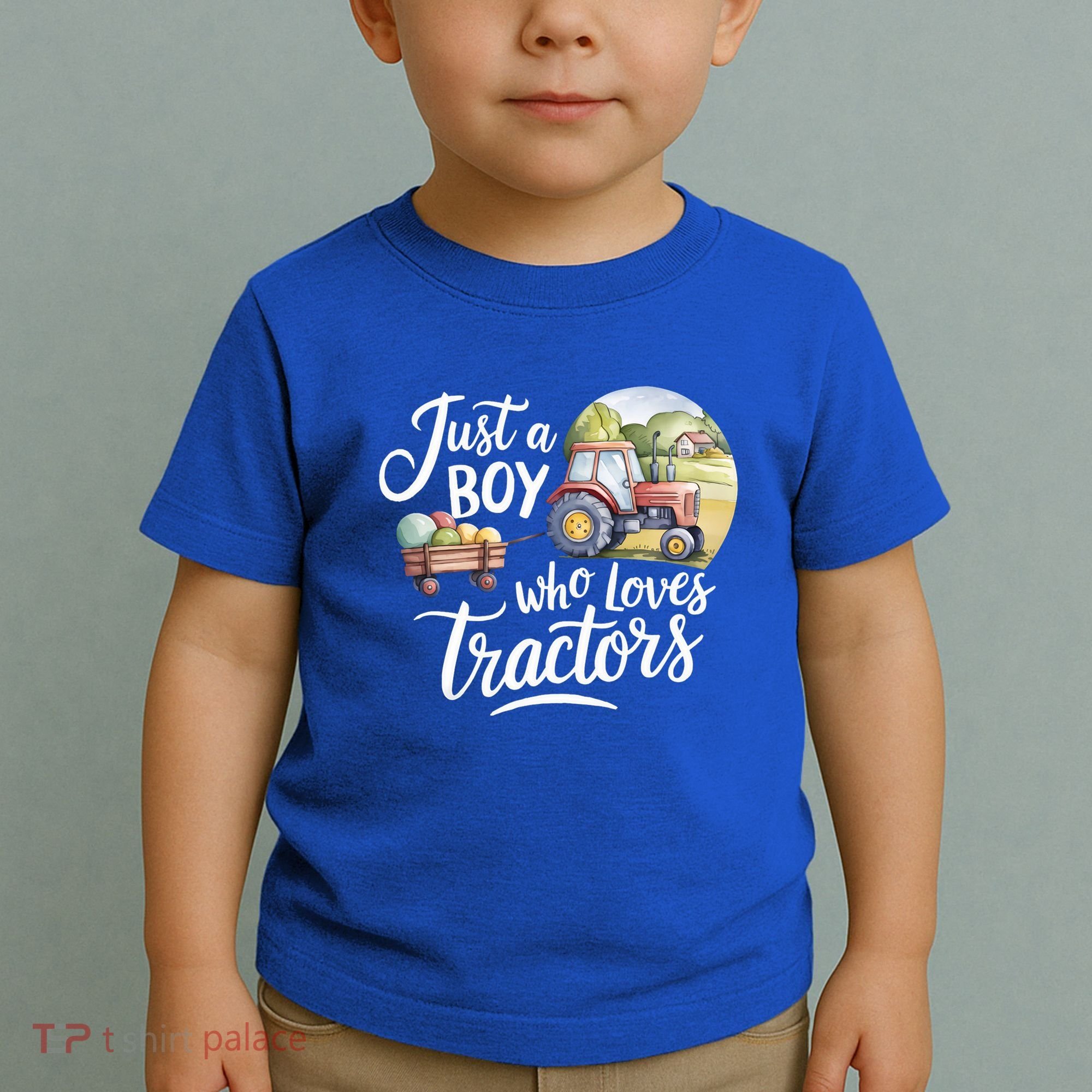 Farm Just A Who Loves Tractors Farmer Cool Gift Toddler T-Shirt