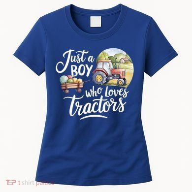 Farm Just A Who Loves Tractors Farmer Cool Gift Women's T-Shirt
