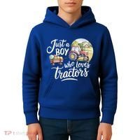 Farm Just A Who Loves Tractors Farmer Cool Gift Kids Hoodie thumb 4