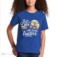 Farm Just A Who Loves Tractors Farmer Cool Gift Kids T-Shirt thumb 2
