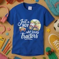 Farm Just A Who Loves Tractors Farmer Cool Gift Kids T-Shirt thumb 3