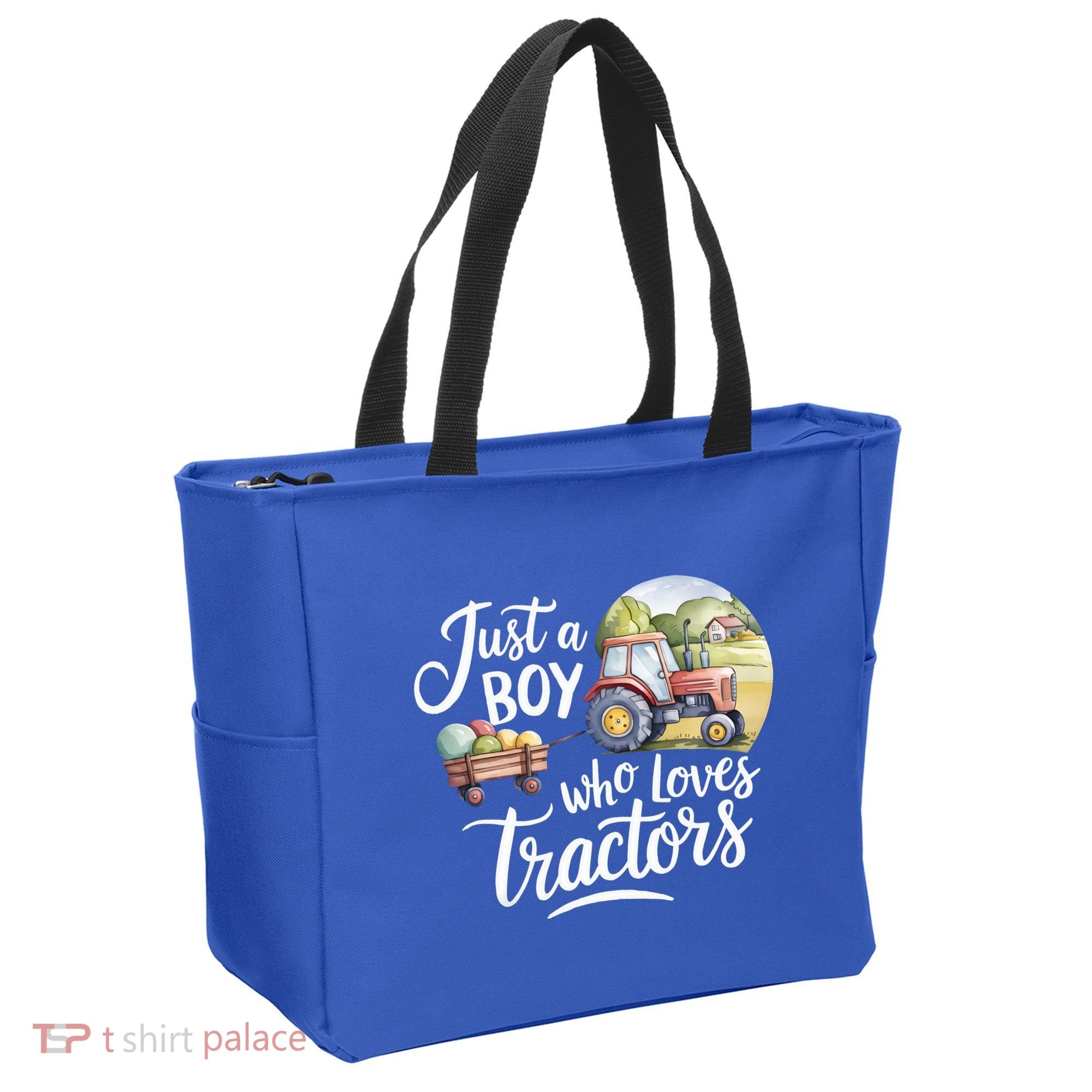 Farm Just A Who Loves Tractors Farmer Cool Gift Tote Bag