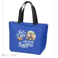 Farm Just A Who Loves Tractors Farmer Cool Gift Tote Bag thumb 3