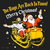 Funny Jesus And Santa Claus The Boy Are Back In A Town Xmas Gift Beanie thumb 2