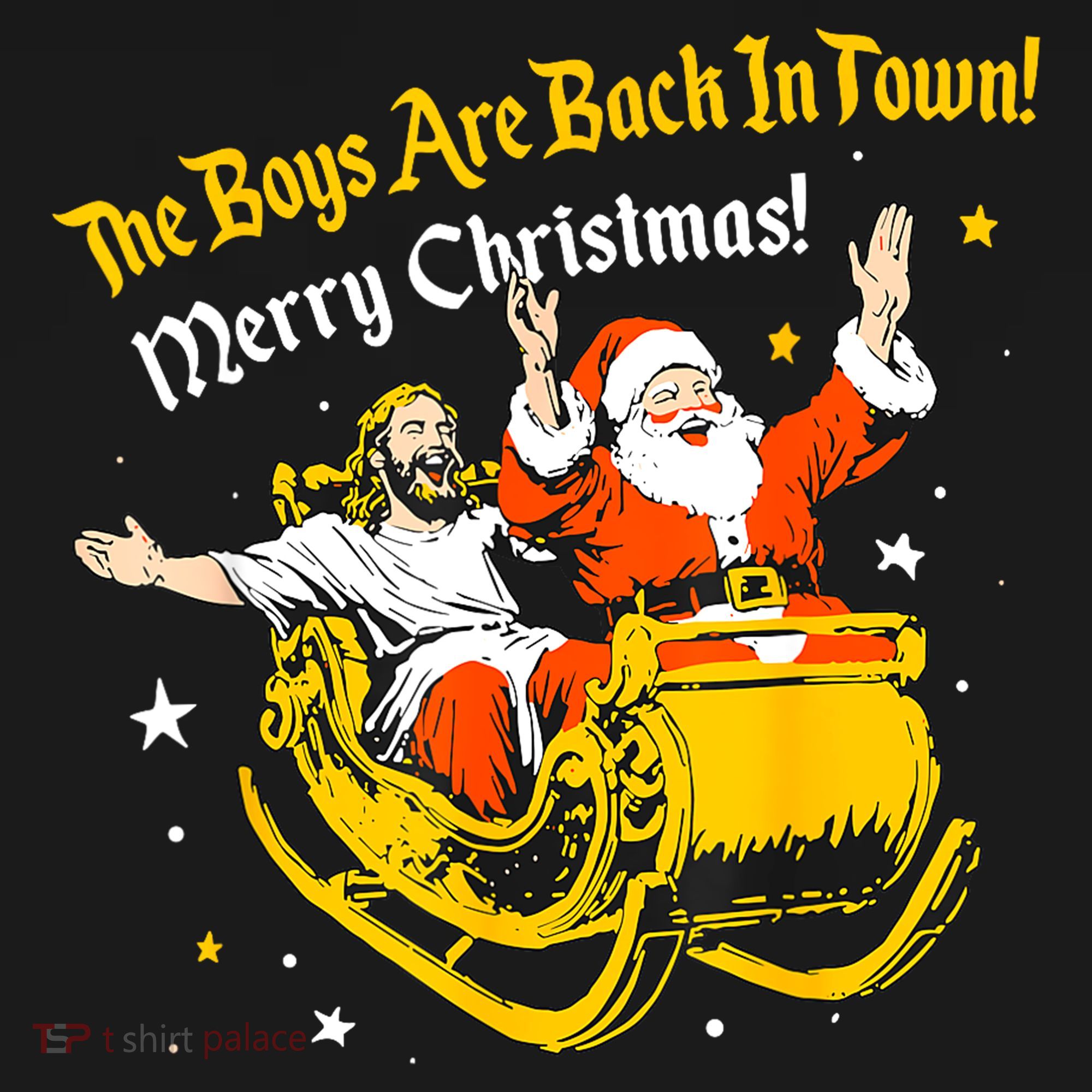Funny Jesus And Santa Claus The Boy Are Back In A Town Xmas Gift Women's Hoodie