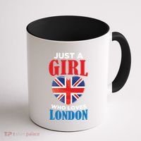 Fun Just A Who Loves London England British Flag Gift Coffee Mug thumb 1