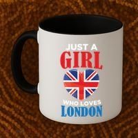 Fun Just A Who Loves London England British Flag Gift Coffee Mug thumb 2