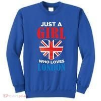 Fun Just A Who Loves London England British Flag Gift Sweatshirt thumb 0