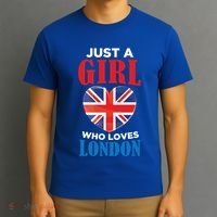Fun Just A Who Loves London England British Flag Gift T-Shirt thumb 3