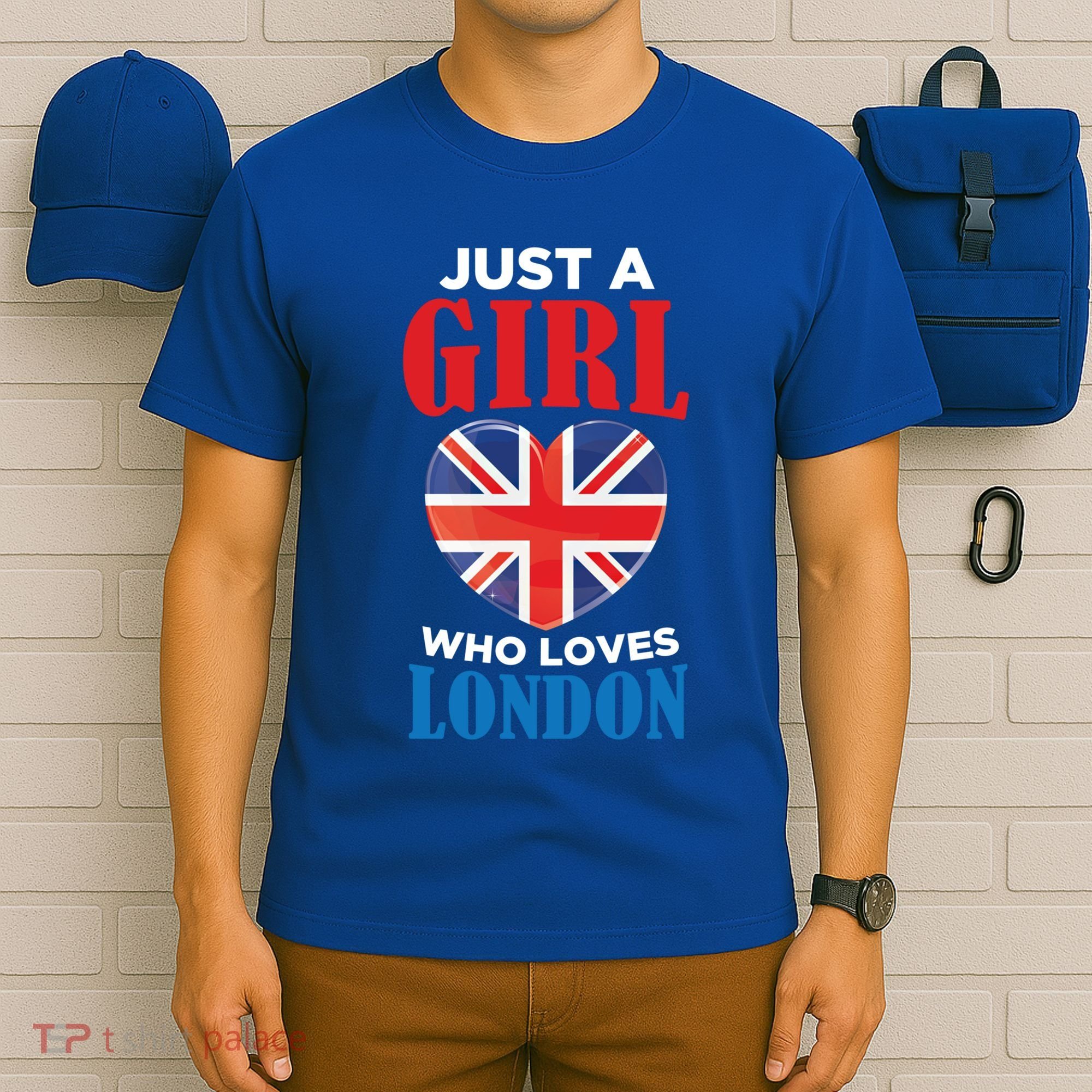 Fun Just A Who Loves London England British Flag Gift T-Shirt