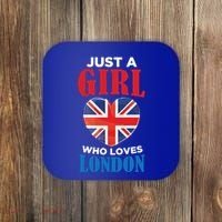 Fun Just A Who Loves London England British Flag Gift Coaster thumb 0