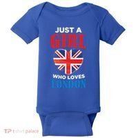 Fun Just A Who Loves London England British Flag Gift Baby Bodysuit thumb 0