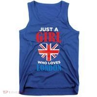 Fun Just A Who Loves London England British Flag Gift Tank Top thumb 0