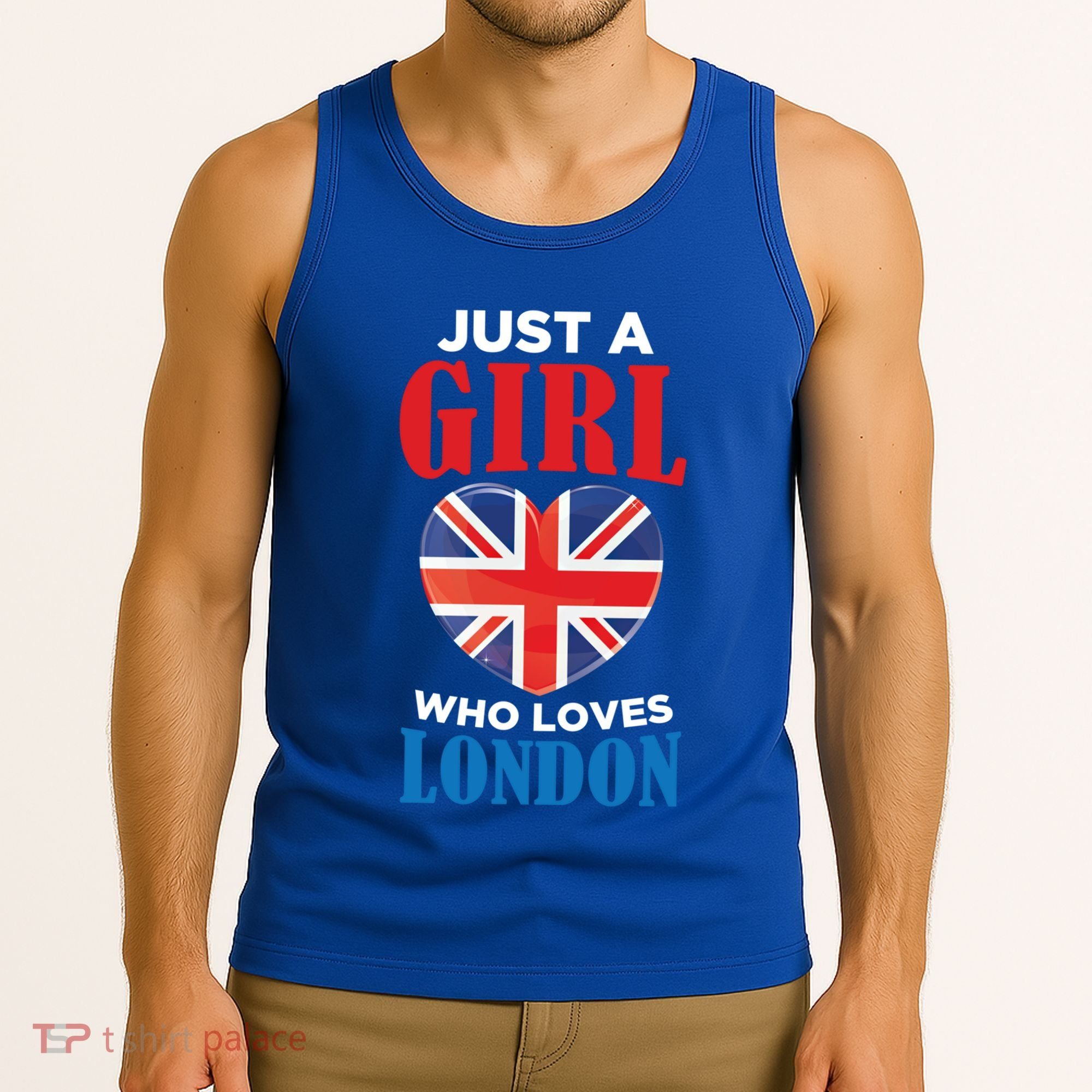 Fun Just A Who Loves London England British Flag Gift Tank Top