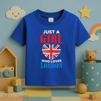 Fun Just A Who Loves London England British Flag Gift Toddler T-Shirt thumb 3