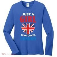 Fun Just A Who Loves London England British Flag Gift Women's Long Sleeve Shirt thumb 0
