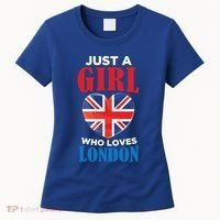 Fun Just A Who Loves London England British Flag Gift Women's T-Shirt thumb 0
