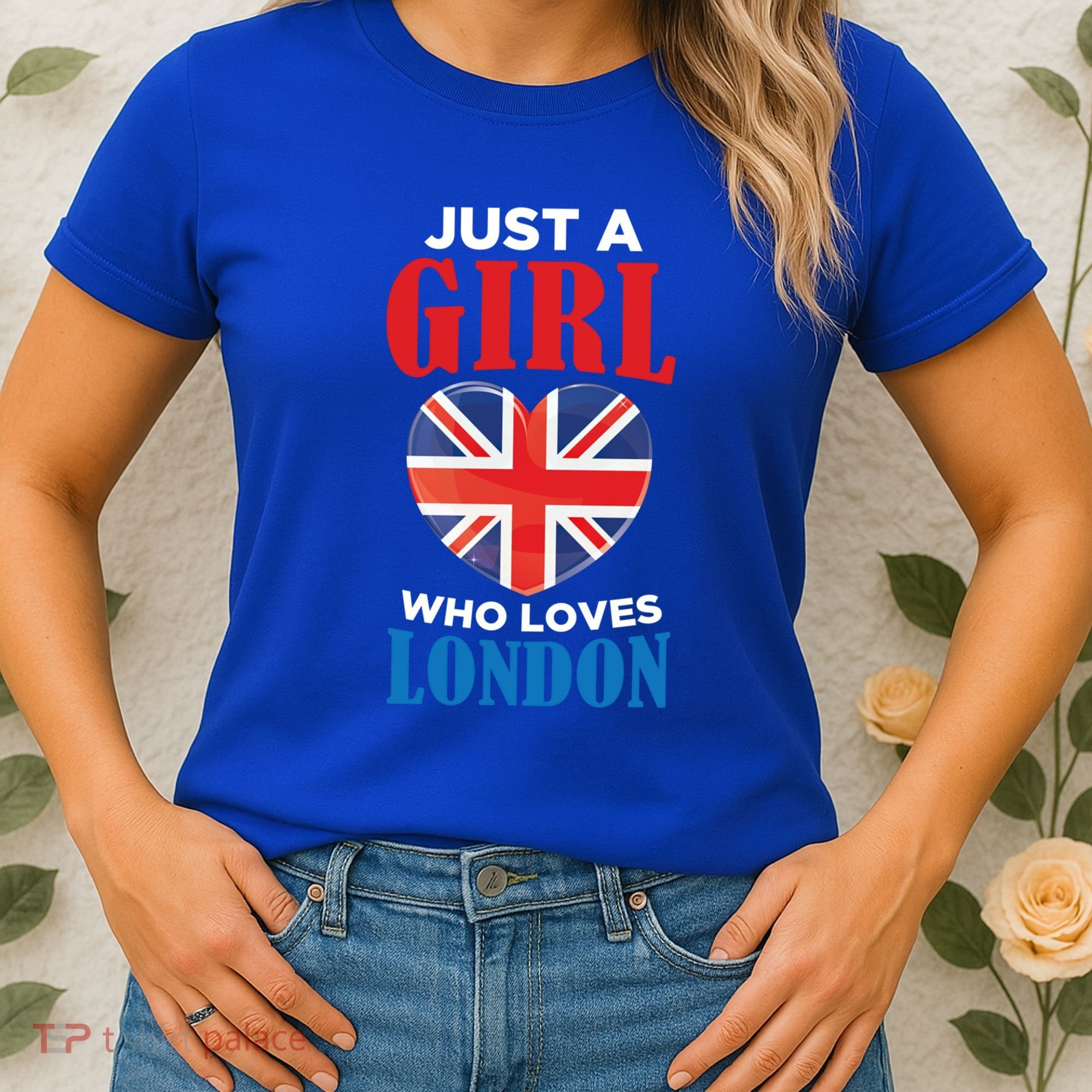 Fun Just A Who Loves London England British Flag Gift Women's T-Shirt