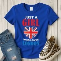 Fun Just A Who Loves London England British Flag Gift Women's T-Shirt thumb 3