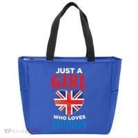 Fun Just A Who Loves London England British Flag Gift Tote Bag thumb 0