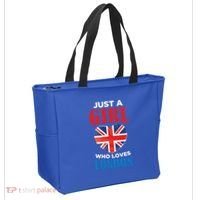 Fun Just A Who Loves London England British Flag Gift Tote Bag thumb 2