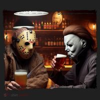Funny Jason And Michael Halloween Drink Beer Women's Sweatshirt thumb 2