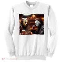 Funny Jason And Michael Halloween Drink Beer Sweatshirt thumb 0