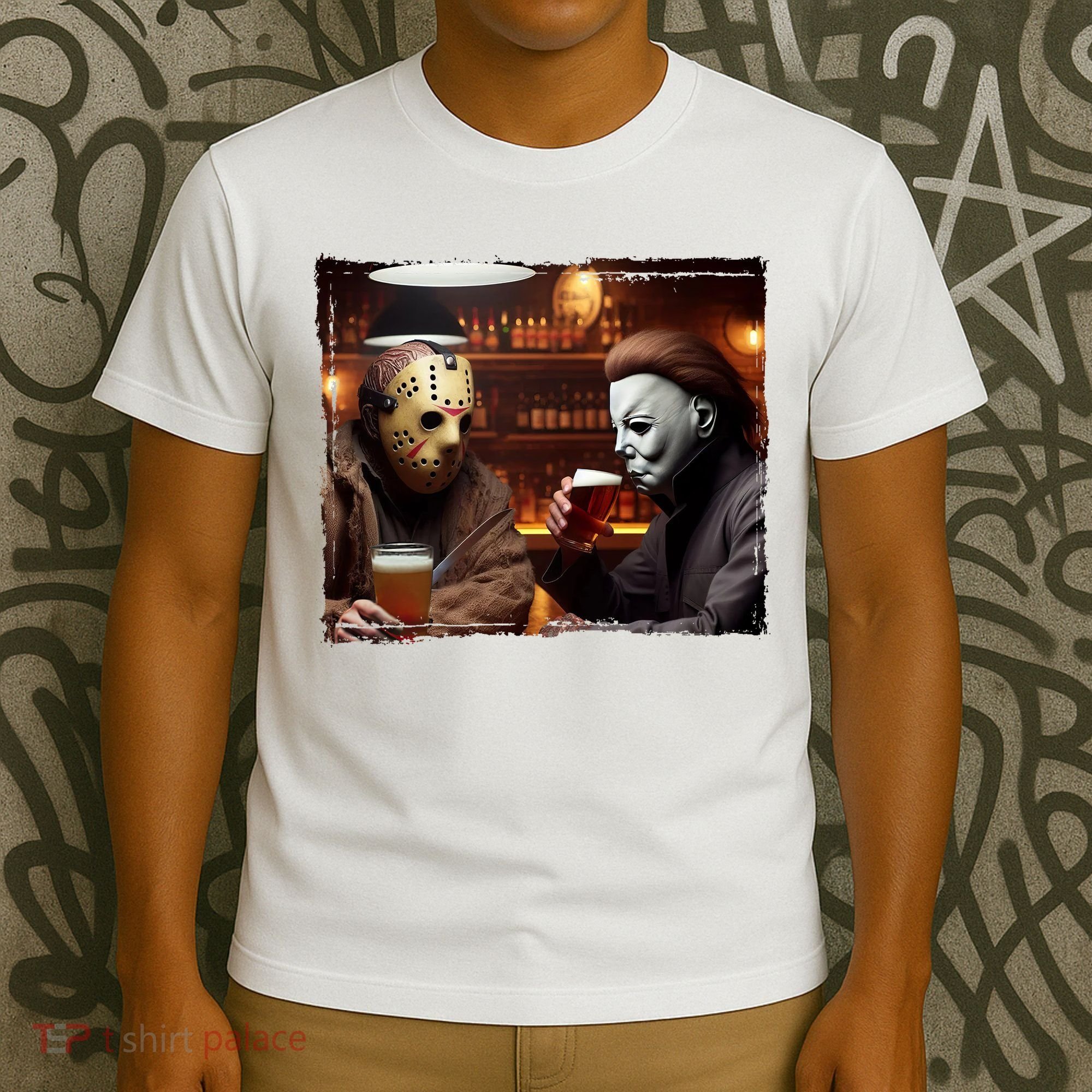 Funny Jason And Michael Halloween Drink Beer T-Shirt