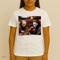 Funny Jason And Michael Halloween Drink Beer T-Shirt thumb 4