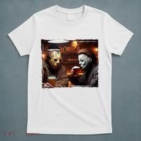 Funny Jason And Michael Halloween Drink Beer T-Shirt thumb 5