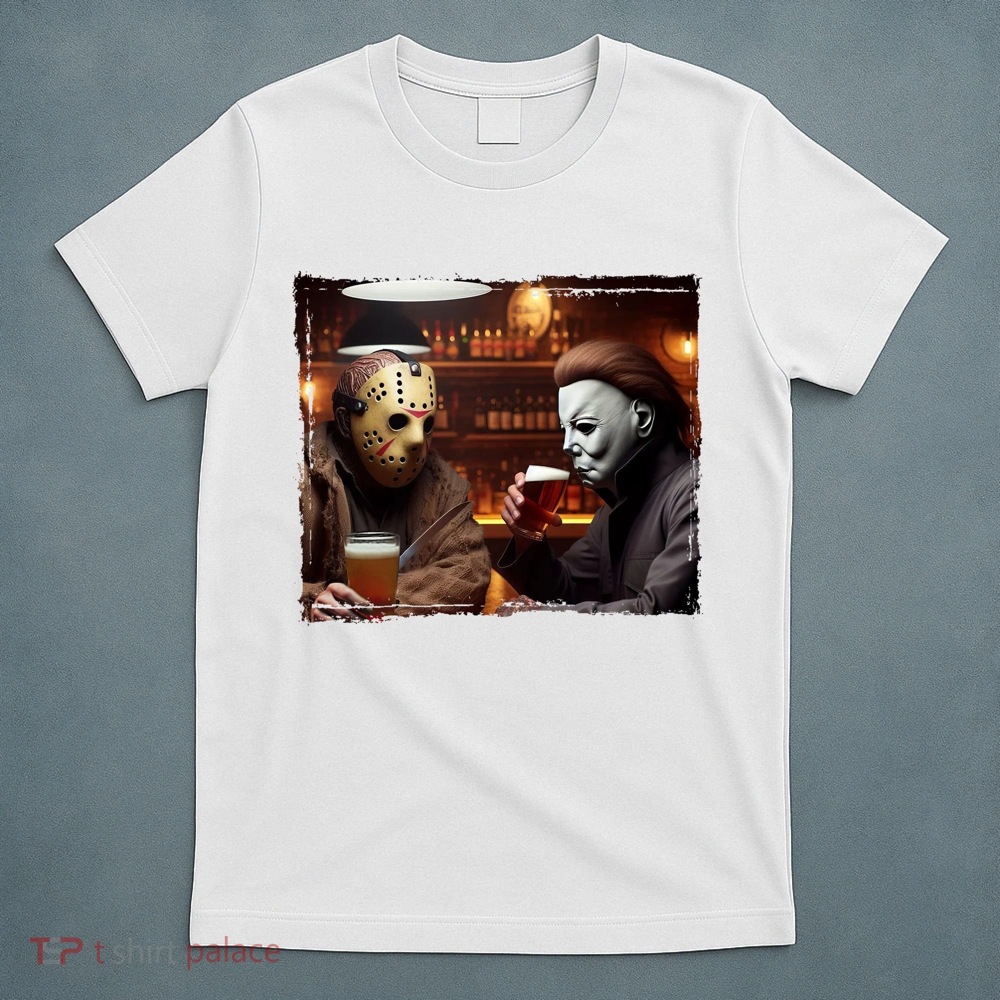 Funny Jason And Michael Halloween Drink Beer T-Shirt