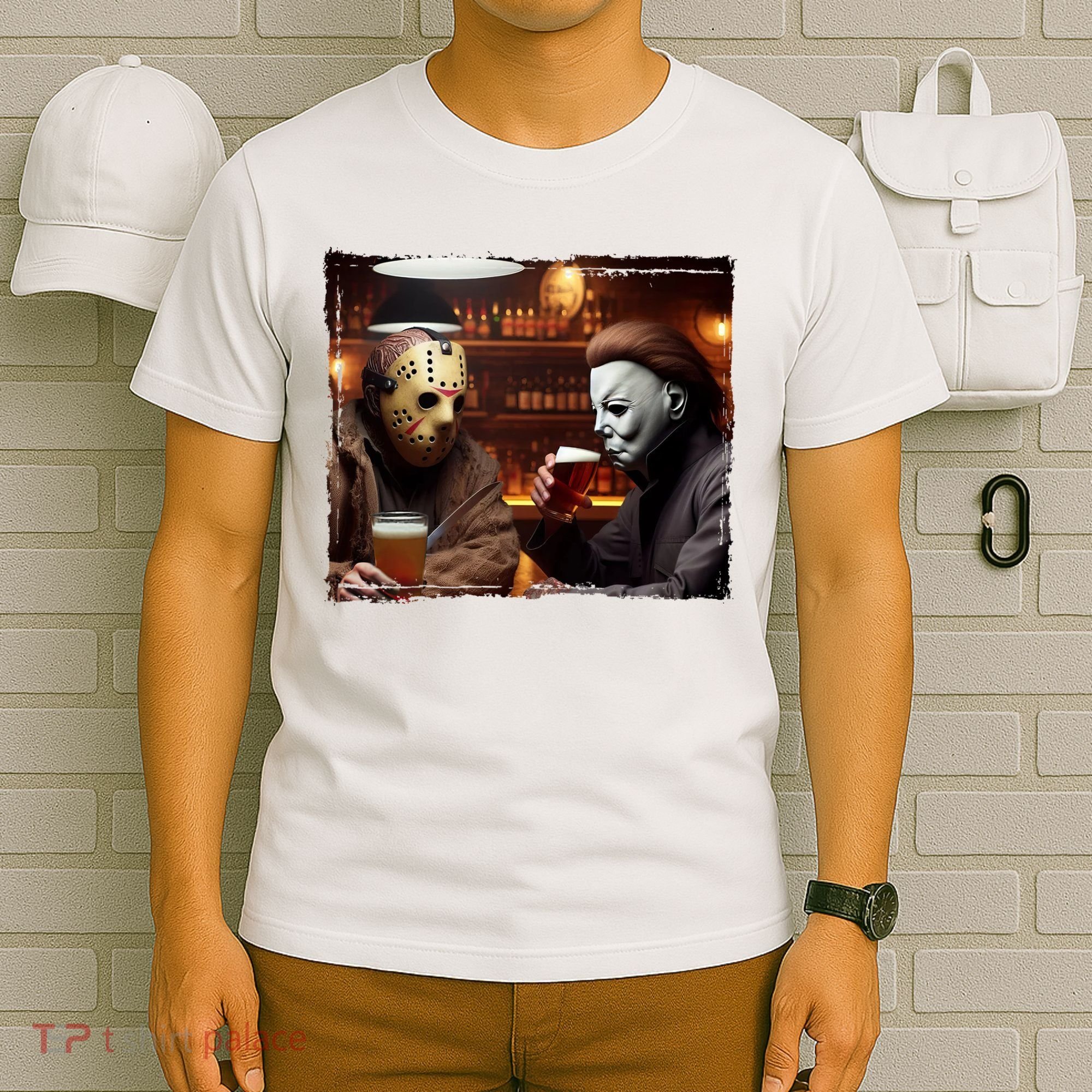 Funny Jason And Michael Halloween Drink Beer T-Shirt