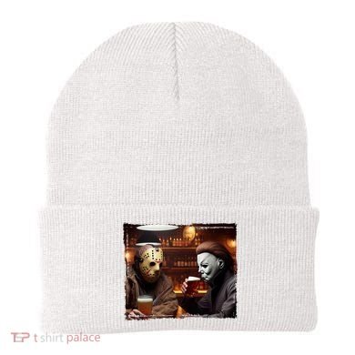 Funny Jason And Michael Halloween Drink Beer Beanie