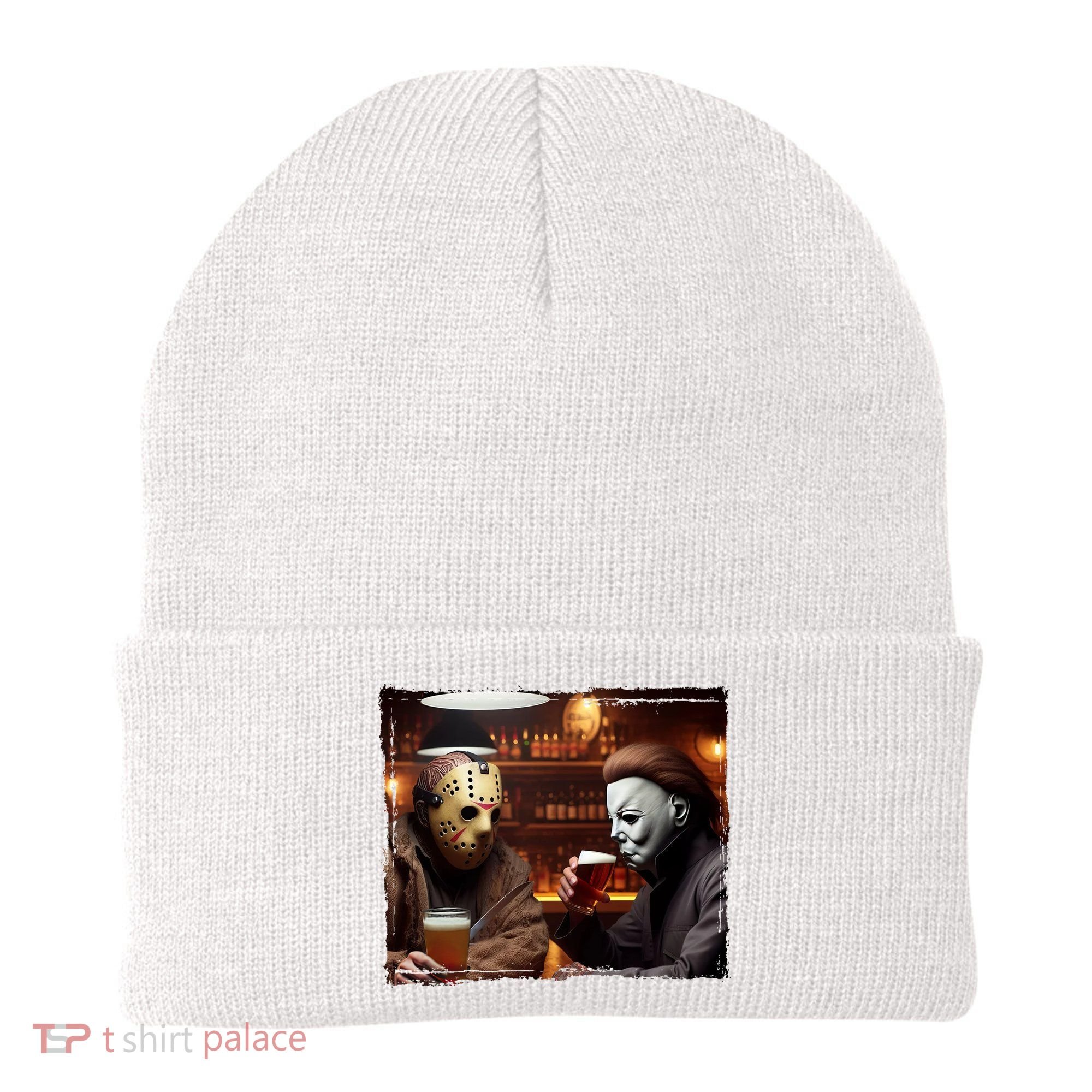 Funny Jason And Michael Halloween Drink Beer Beanie