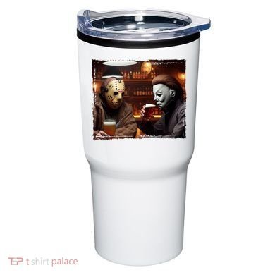 Funny Jason And Michael Halloween Drink Beer Tumbler