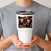 Funny Jason And Michael Halloween Drink Beer Tumbler thumb 2