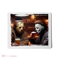 Funny Jason And Michael Halloween Drink Beer Mousepad thumb 0