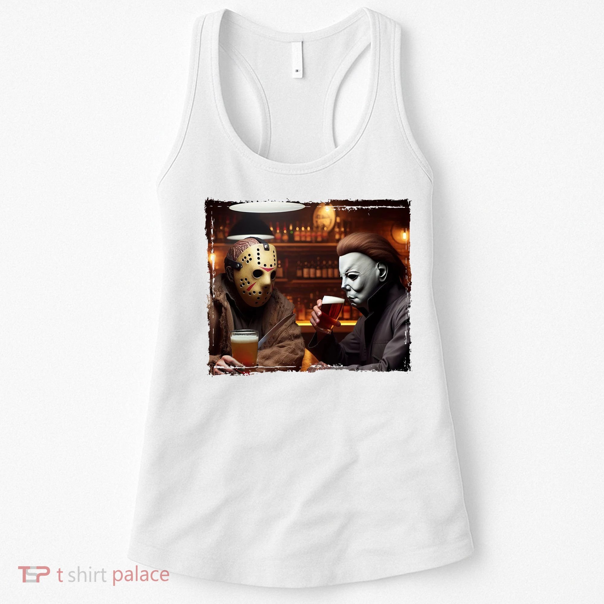 Funny Jason And Michael Halloween Drink Beer Women's Tank Top