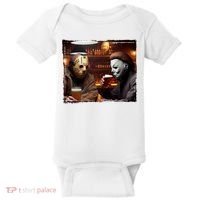 Funny Jason And Michael Halloween Drink Beer Baby Bodysuit thumb 0