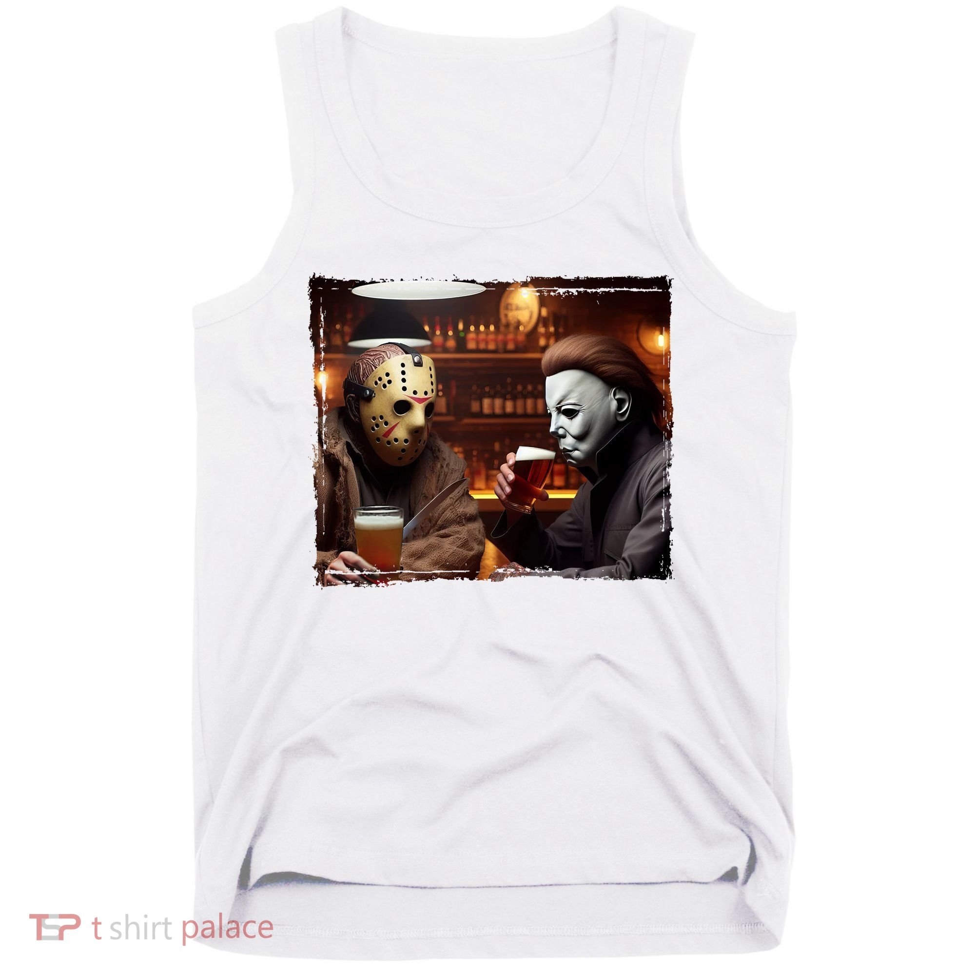 Funny Jason And Michael Halloween Drink Beer Tank Top