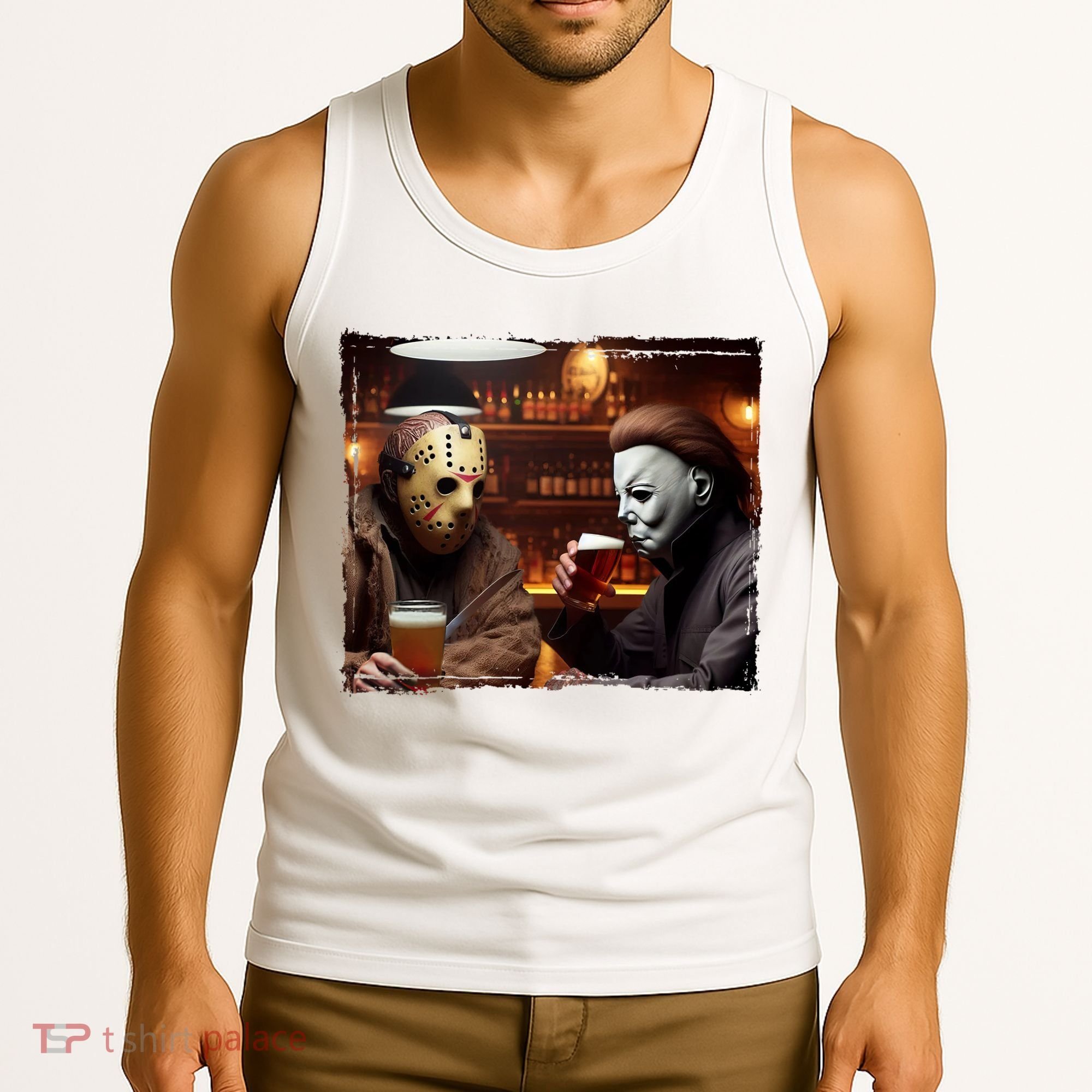 Funny Jason And Michael Halloween Drink Beer Tank Top